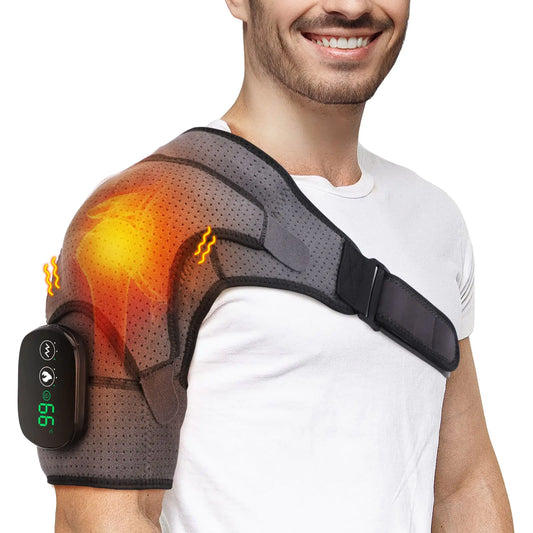Cordless Shoulder Heating Pad Heated Shoulder Brace for Men Women Shoulder Massager Heated Wrap for Rotator Cuff Frozen Shoulder Relax Heating Pad for Neck and Shoulder Deep Issue